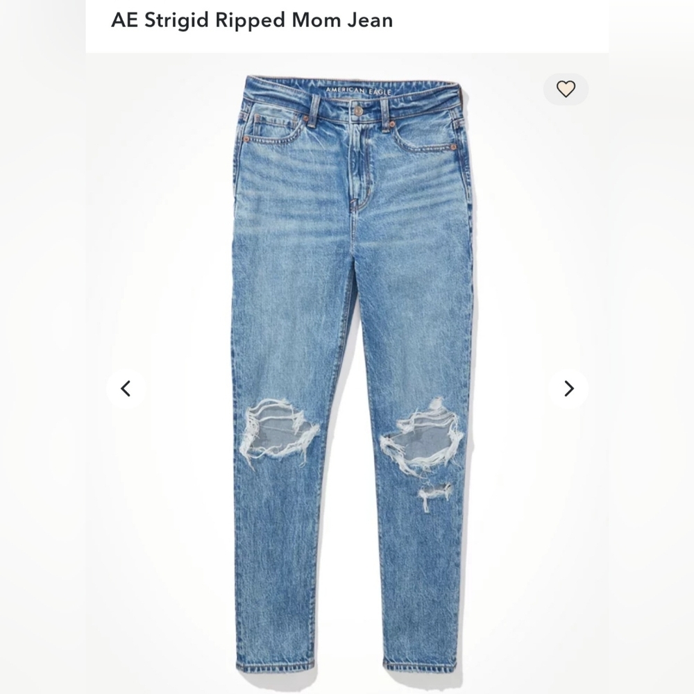 American Eagle Outfitters Ripped Girlfriend Jeans - Light Blue